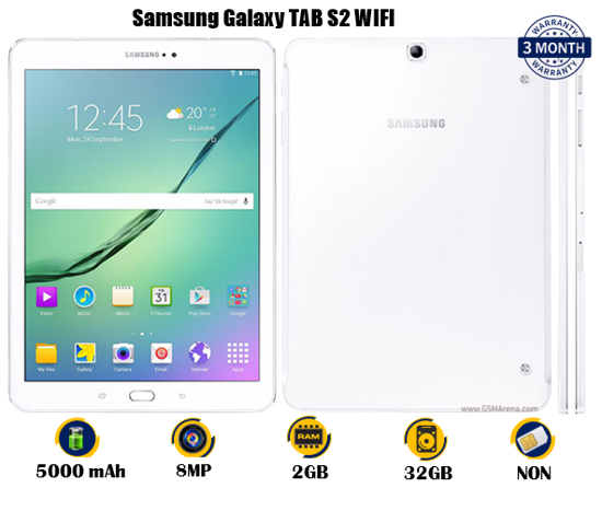 Image sur SAMSUNG  Galaxy Tab s2 wifi occasion - 10 pouces  - 8MP/2MP - 32 Go / 2 Go RAM - 5000 mAh, non-removable -   03 mois de garantie