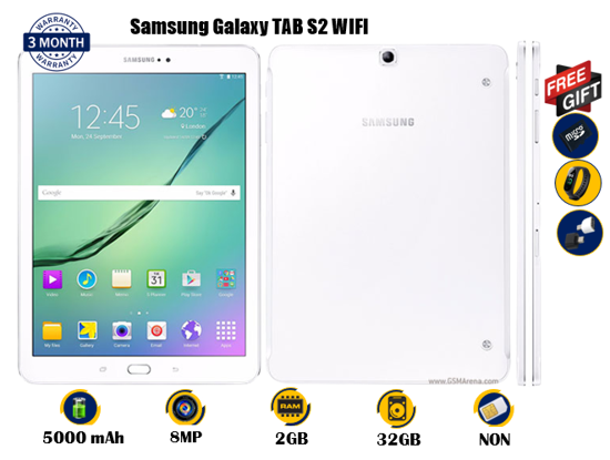 Image sur SAMSUNG  Galaxy Tab s2 wifi occasion - 8 pouces  - 8MP/2MP - 32 Go / 2 Go RAM - 5000 mAh, non-removable - gifts( Carte mémoire 8gb+ montre connectée + adaptateur OTG)  -   03 mois de garantie