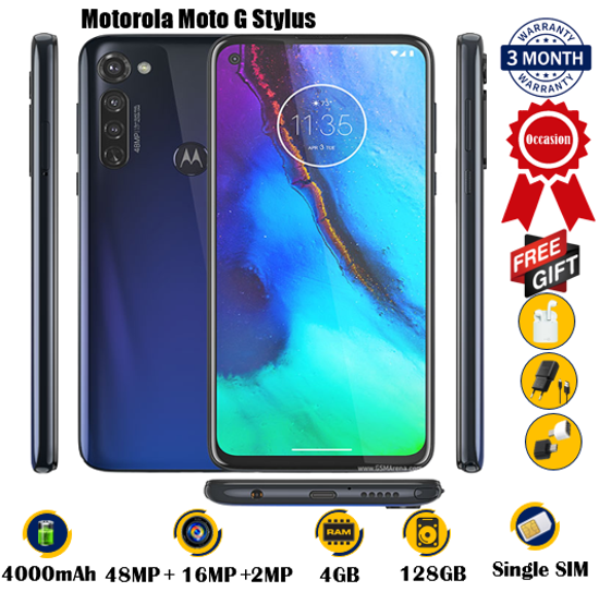 Image sur Motorola Moto G Stylus  - Occasion - 6.4pouces - 128G / 4G - 48MP + 16MP + 2MP / 16MP - 4000 mAh, non amovible - gifts(chargeur+ Adaptateur OTG + écouteur sans fil) -  03 Mois garantie