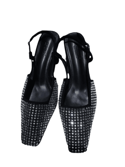 Image sur Chaussure Geyunya noire dain avec brillant dans le carton