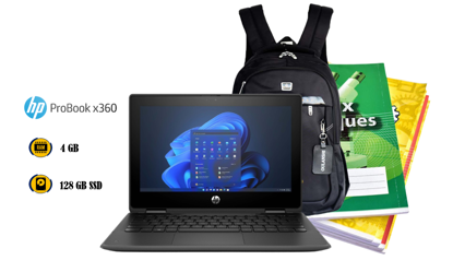 Agrandir l'image de Ordinateur portable - HP Probook X360 G2 - core i5- I ntel(R) CPU N4200 6eme Génération - 128GB / 4GB DDR - 11 Pouces -occasion - gifts ( sac a dos + 5 cahier TP 200 pages) Image de Ordinateur portable - HP Probook X360 G2 - core i5- I ntel(R) CPU N4200 6eme Génération - 128GB / 4GB DDR - 11 Pouces -occasion - gifts ( sac a dos + 5 cahier TP 200 pages)