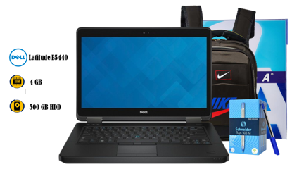 Agrandir l'image de Ordinateur portable Dell Latitude E5440 - Intel Core i3 - 4300U - 4Go RAM DDR3 / 500Go HDD / 14" HD - LED- Windows 10 - Occasion - gifts( 1 rame de papier + 1 sac à dos + 1 paquet de 50 Bics bleu Schneider) Image de Ordinateur portable Dell Latitude E5440 - Intel Core i3 - 4300U - 4Go RAM DDR3 / 500Go HDD / 14" HD - LED- Windows 10 - Occasion - gifts( 1 rame de papier + 1 sac à dos + 1 paquet de 50 Bics bleu Schneider)