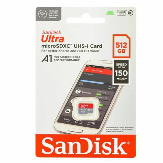 Image sur carte memoire SanDisk 512GB Micro SD Ultra 120MB/s