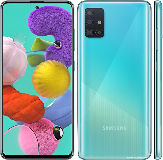 Image sur Samsung Galaxy A51 Duos - scellé- 6.5 Pouces - 128 Go / 4 Go - 48MP + 12MP + 5MP + 5MP /  32MP - 4000 mAh, non-removable   -  03 Mois garantie
