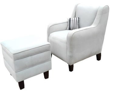 Agrandir l'image de Fauteuil + Pouf en Velours , Joy Image de Fauteuil + Pouf en Velours , Joy
