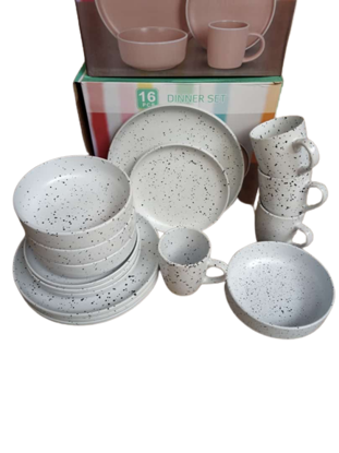 Image de Service de table - 16 Pièces - ( 4 tasses, 4 Bols, 4 sous tasses, 4 plats) - multicolores