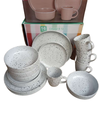 Image sur Service de table - 16 Pièces - ( 4 tasses, 4 Bols, 4 sous tasses, 4 plats) - multicolores