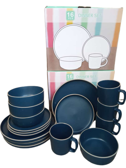 Image sur Service de table - 16 Pièces - ( 4 tasses, 4 Bols, 4 sous tasses, 4 plats) - multicolores