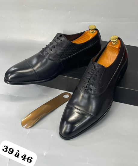 Image sur Chaussure Classe Homme En Cuir noir