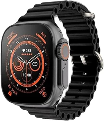 Agrandir l'image de X8 Ultra Max Smart Watch Ocean Band Black 49mm 2.2" Support iOS Android NVC Temperature Monitor Bluetooth Calls Image de X8 Ultra Max Smart Watch Ocean Band Black 49mm 2.2" Support iOS Android NVC Temperature Monitor Bluetooth Calls