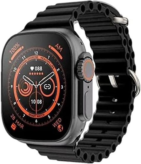 Image sur X8 Ultra Max Smart Watch Ocean Band Black 49mm 2.2" Support iOS Android NVC Temperature Monitor Bluetooth Calls
