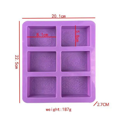 Image de Moule à savon  6 cavités 125g - rectangulaire - moule désigné