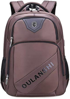 Image de SAC à dos avec USB chargeur -  6ème - Université - OULANSHI - Marron