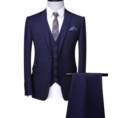 Agrandir l'image de Ensemble Costume 2 Pièces - Veste + Pantalon+ Jaquette croisée, Bleu Nuit Image de Ensemble Costume 2 Pièces - Veste + Pantalon+ Jaquette croisée, Bleu Nuit