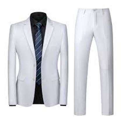 Image de Ensemble Costume Homme , 2 Pièces , 2 Boutons  Veste + Pantalon, Blanc