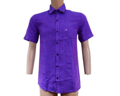 Image de Chemise Eslips - 100% Lin - Premium classic - Courte Manche - Violet foncé