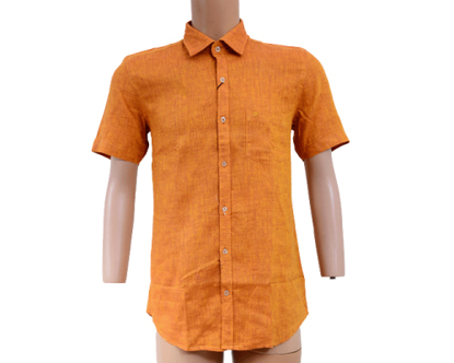 Image de Chemisette en Lin Orange Foncé, Eclips