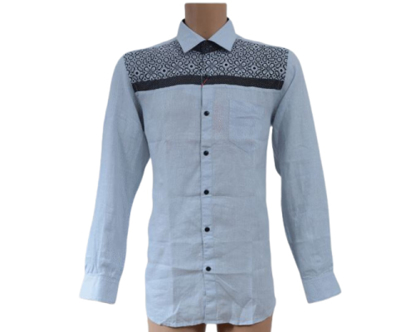 Agrandir l'image de Chemise B.Jones - 100% Lin - Authentique - Longue Manche - Bleu Et Noir Image de Chemise B.Jones - 100% Lin - Authentique - Longue Manche - Bleu Et Noir