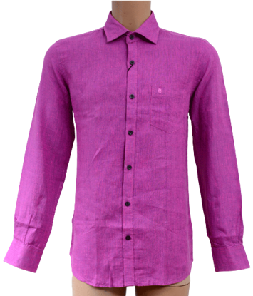 Image de Chemise Eslips - 100% Lin - Premium classic - Longue Manche - Violet Foncé