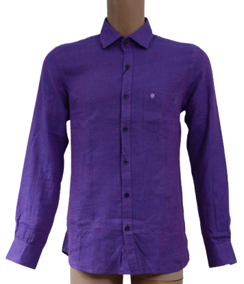 Image de Chemise Eslips - 100% Lin - Premium classic - Longue Manche, Violet Foncé