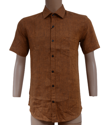 Image de Chemisette En Lin Marron Foncé, Eclips