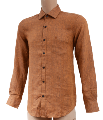 Image de Chemise Eslips - 100% Lin - Premium classic - Longue Manche - Marron Foncé