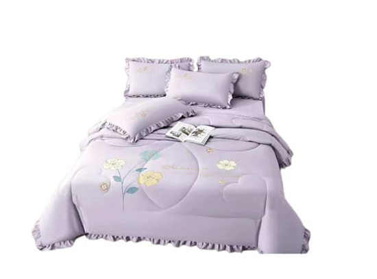 Image sur Chambre et literie, ensemble draps ( 4 taies fleuris+1 draps fleuri + une couhette fleurie)