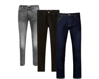 Image de Pantalon Jeans Stretch - 3 Pièces - Gris, Noir Et Bleu
