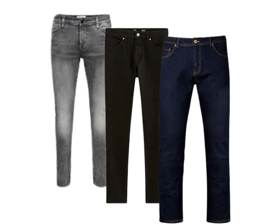 Image sur Pantalon Jeans Stretch - 3 Pièces - Gris, Noir Et Bleu