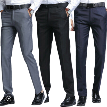 Image de Pantalon pour costume  (3 pièces) noir,gris et bleu nuit