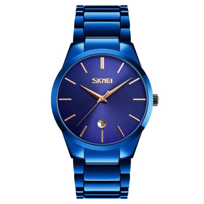Image de Montre Bracelet Bleu pour Homme en Acier Inoxydable - SKMEI