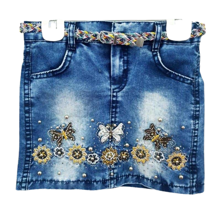 Agrandir l'image de Jupette Jeans avec Petite Ceinture et décoration Brillant de 3-5ans Image de Jupette Jeans avec Petite Ceinture et décoration Brillant de 3-5ans