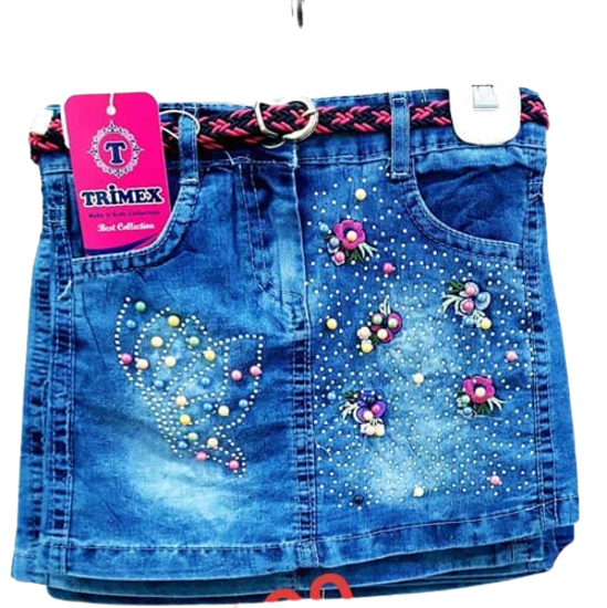 Image sur Jupette Jeans avec Petite Ceinture et décoration Brillant de 3-5ans