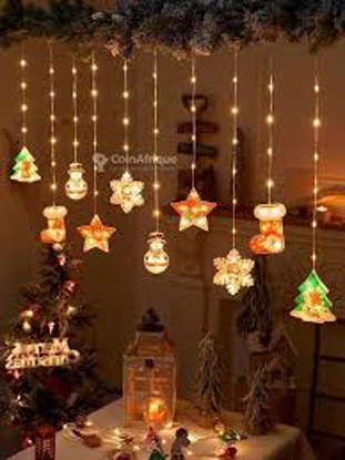 Rideau Lumière Noël, Guirlande Rideau Lumineuse Fenêtre Intérieur