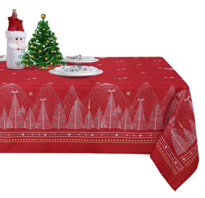 Agrandir l'image de Nappe de Noël Fitable Nouvel An Flocon de neige Maison Decor Nappe rectangulaire parfaite pour les fêtes Table à manger de cuisine  6 PLACES Image de Nappe de Noël Fitable Nouvel An Flocon de neige Maison Decor Nappe rectangulaire parfaite pour les fêtes Table à manger de cuisine  6 PLACES