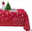 Image sur Nappe de Noël Fitable Nouvel An Flocon de neige Maison Decor Nappe rectangulaire parfaite pour les fêtes Table à manger de cuisine  6 PLACES