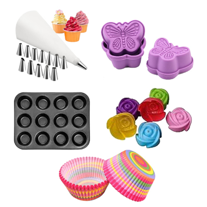 Agrandir l'image de pack d'équipement pour cuisson cupcakes muffins Image de pack d'équipement pour cuisson cupcakes muffins