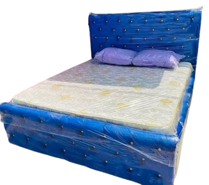 Image de Lit capitonné et matelas semi orthopédique + Oreiller offert