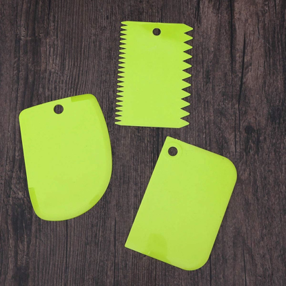 Image de Lisseur gâteau Coupe-pâte à pâtisserie Gâteau Pâtisserie Outil Fondant Décoration de gâteaux - 3 Pièce