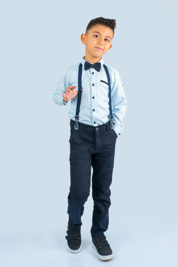 Image sur Ensemble Pour  Garçon  pantalon chemise avec bretelle et  nœud papillon de 5-8 ans