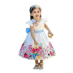 Image sur Robe fleuri pour fillette en satin et coton avec bandeau de 2-4 ans