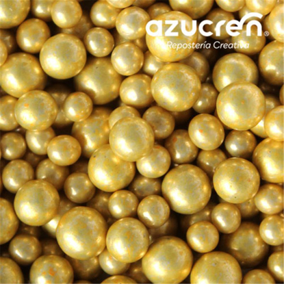 Image de Perles comestibles, perles en sucre - pâtisserie comestibles Décoration de gâteau de simulation de perles d'or comestibles, décor de mariage bricolage, décorations de fête à thème de scène, nouvel an