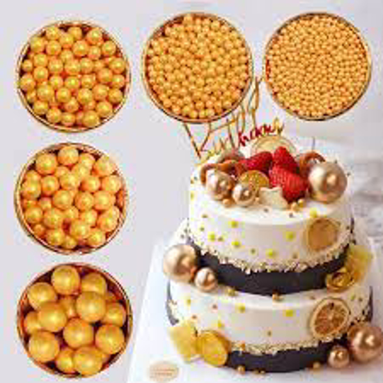 Perles comestibles pour décoration de mariage, vente en gros, DIY,  Simulation de décoration de gâteau en perle d'or, faveurs de fête, outils  de décoration de gâteaux, nouveau