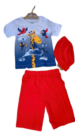Image sur Ensemble culotte, t-shirt et chapeau pour bébé  de 3-24 mois