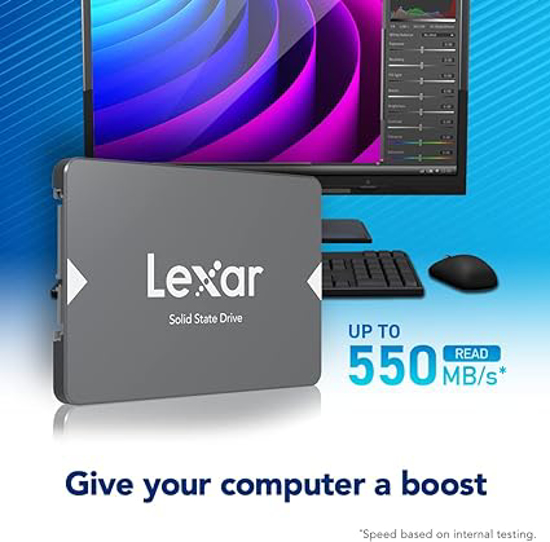 Image sur SSD interne Lexar NS100 1 To 2,5" SATA III, jusqu'à 550 Mo/s en lecture