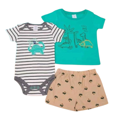 Image de Ensemble 03 pièces ( culotte, barbouteuse et t-shirt) pour garçon de 1-6 mois