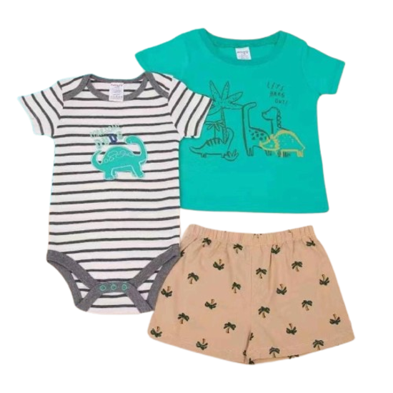 Image sur Ensemble 03 pièces ( culotte, barbouteuse et t-shirt) pour garçon de 1-6 mois