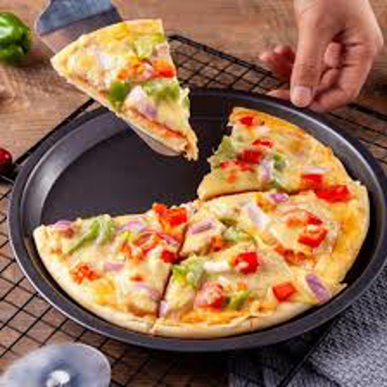 Image sur Lot de 3 moule à pizza antiadhésifs en acier au carbone épaissi pour la cuisine et la pâtisserie  24, 27,30 cm pâtisserie
