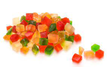 Agrandir l'image de Dés de fruits confits 1KG - pâtisserie gourmande - décoration pâtisserie Image de Dés de fruits confits 1KG - pâtisserie gourmande - décoration pâtisserie
