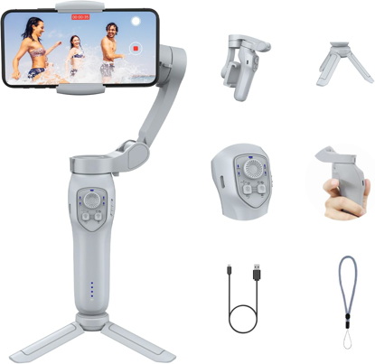 Agrandir l'image de Stabilisateur de téléphone portable et camera, L7B Pro 3 axes pliable à main cardan sans fil Bluetooth vidéo selfie photographie smartphone stabilisateur support de poignée support de pince Image de Stabilisateur de téléphone portable et camera, L7B Pro 3 axes pliable à main cardan sans fil Bluetooth vidéo selfie photographie smartphone stabilisateur support de poignée support de pince